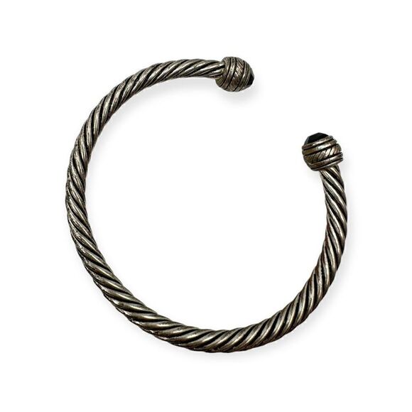 Vintage cuff silver tone bangle bracelet - Picture 4 of 5